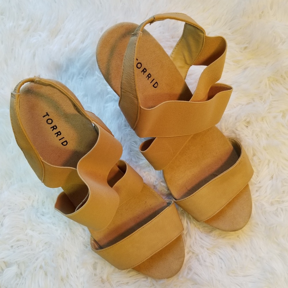 Cork platform wedge heeled sandals
